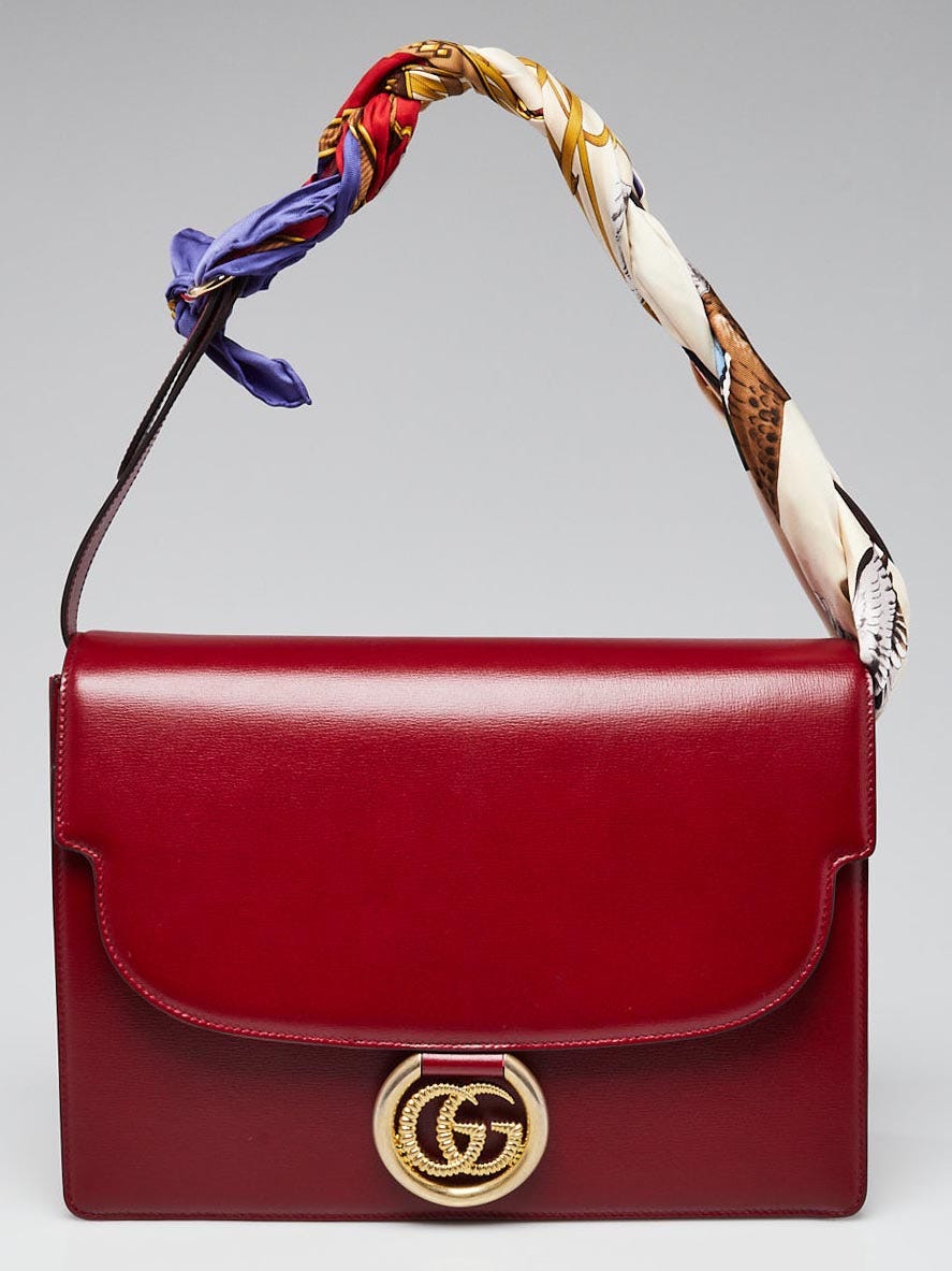Foulard Leather Shoulder Bag in Red - Bottega Veneta