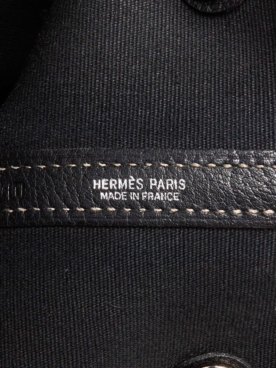 Hermes Moka Negonda Leather and Canvas Garden File PM Bag For Sale