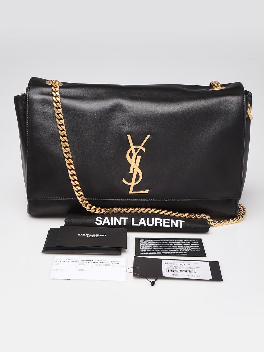 Saint Laurent Classic Monogram Crossbody Bag Printed Suede Medium Black