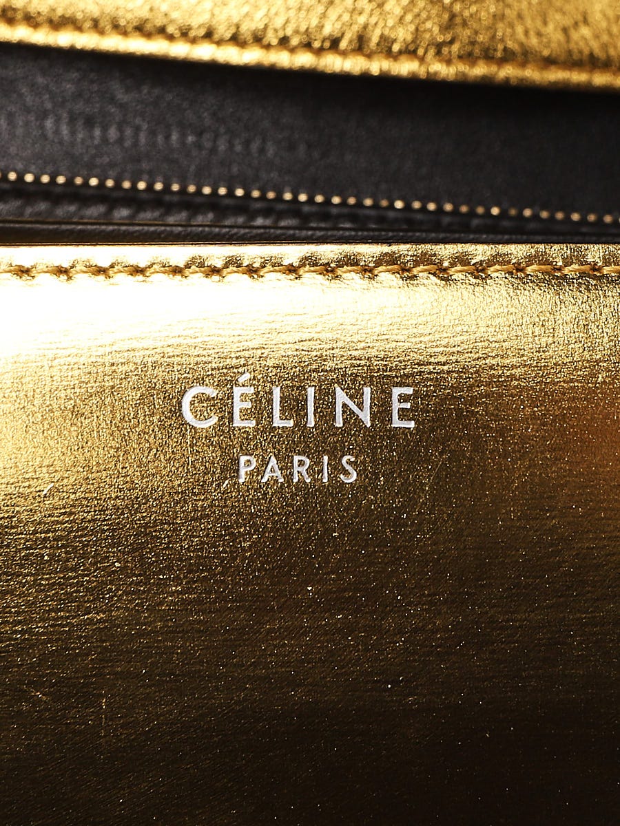 Celine Gold Smooth Leather Medium Box Bag