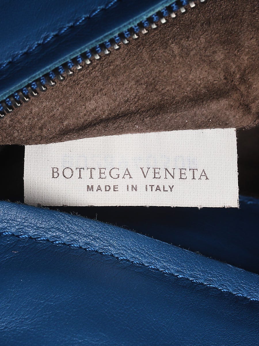 Bottega Veneta Blue Intrecciato Woven Nappa Leather Roma Bottega Veneta Blue Intrecciato Woven Nappa Leather Roma