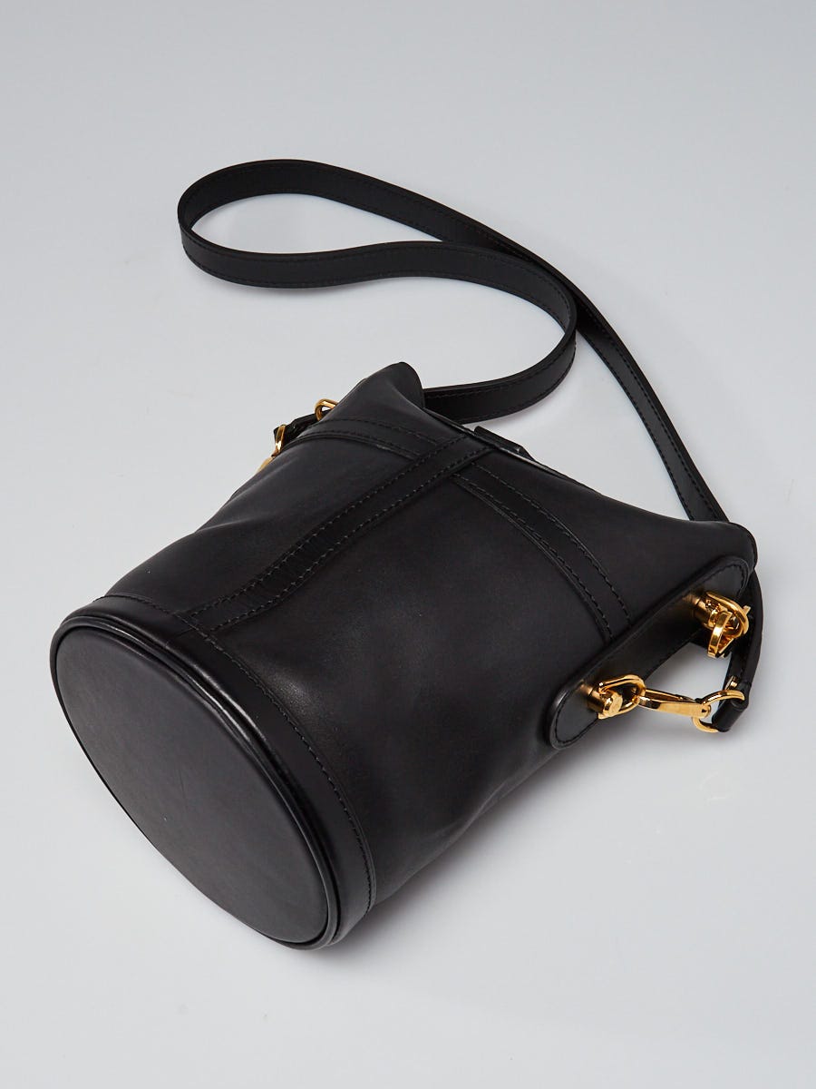 Louis Vuitton Black Calfskin Leather Classic Duffle Bucket Bag