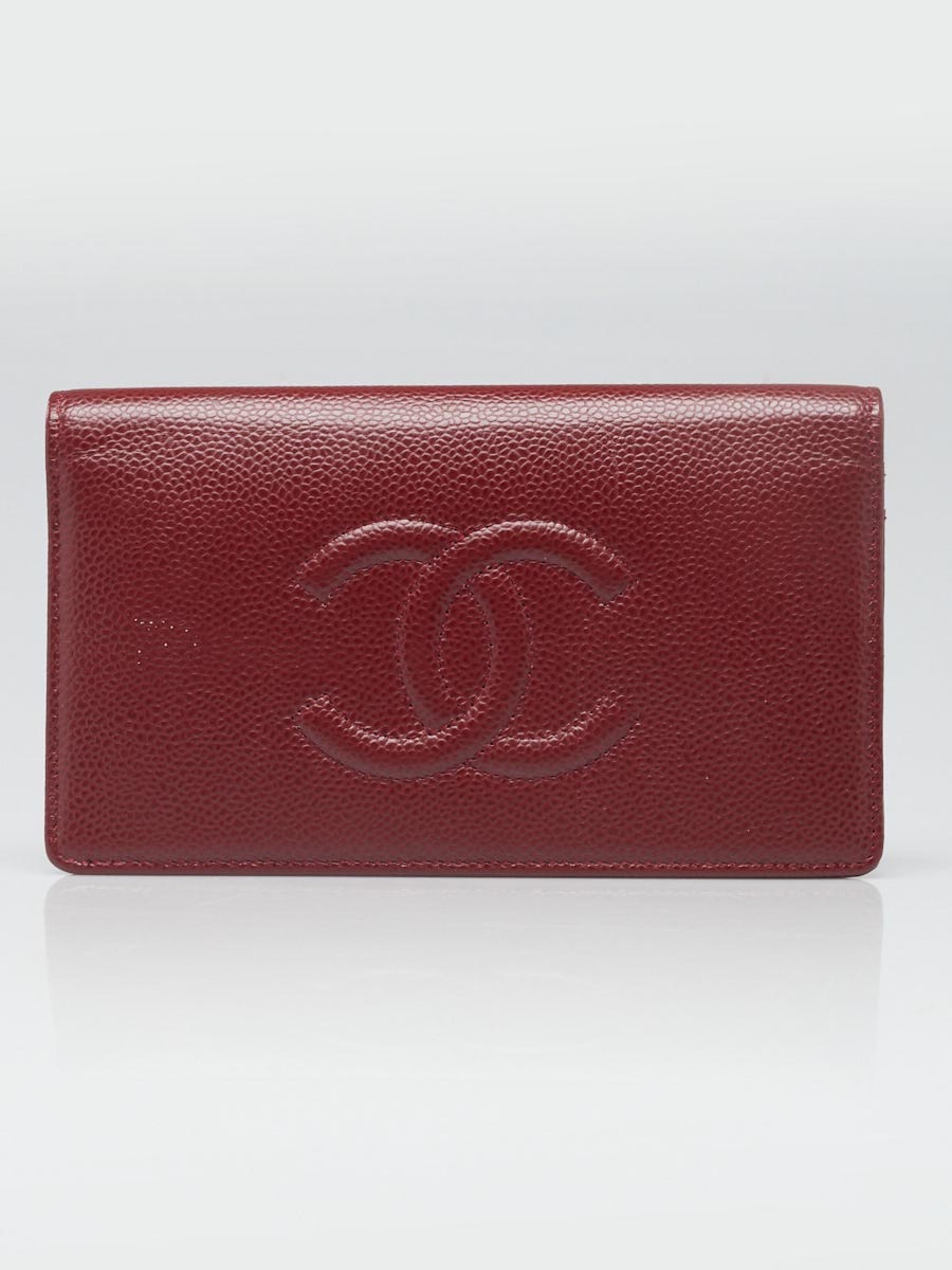 Chanel 2025 Trendy CC Wallet on Chain 19cm Bag Burgundy Caviar Leather 320294
