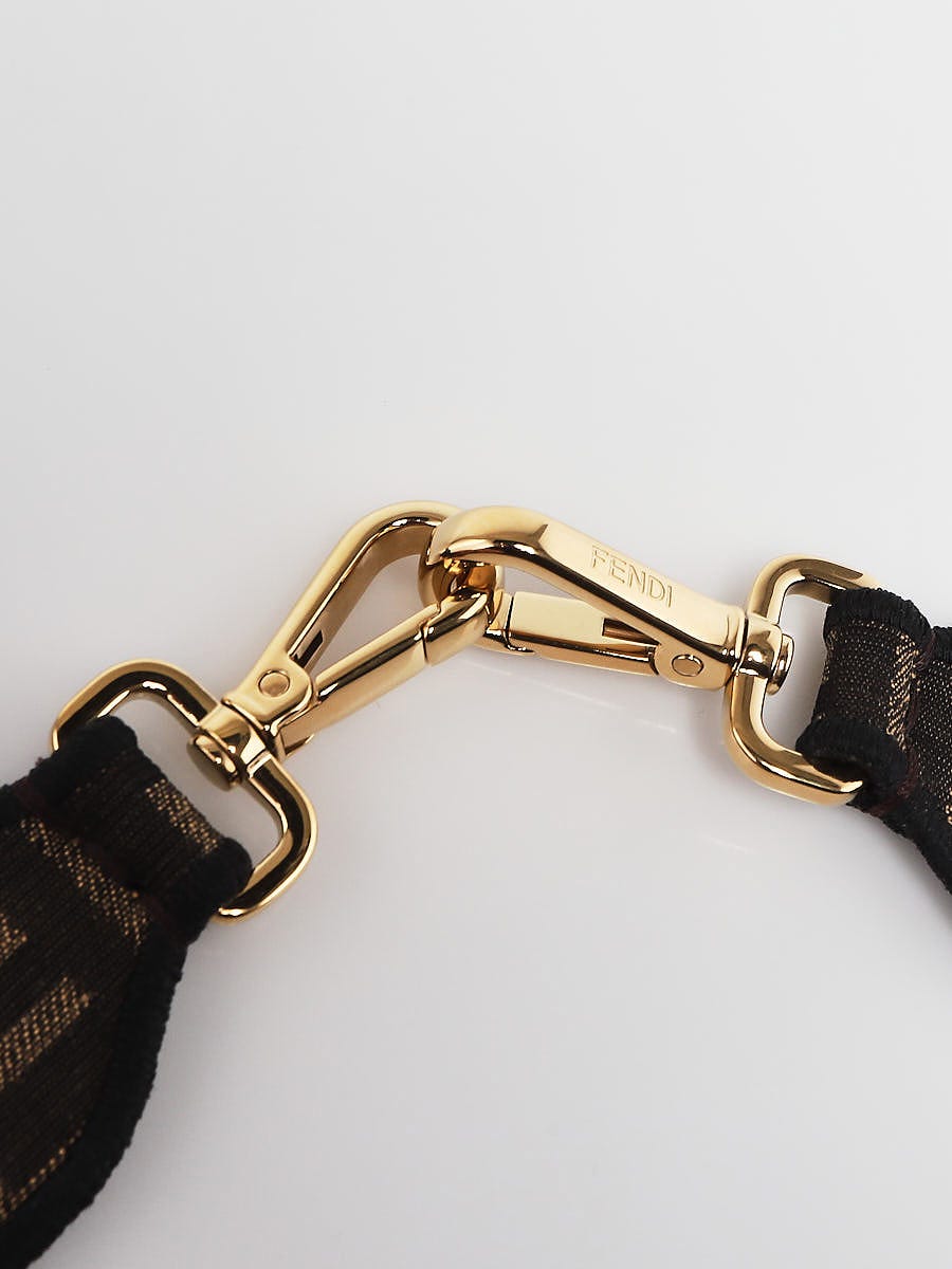 Fendi Tobacco Brown Zucca Canvas Strap You Shoulder Strap