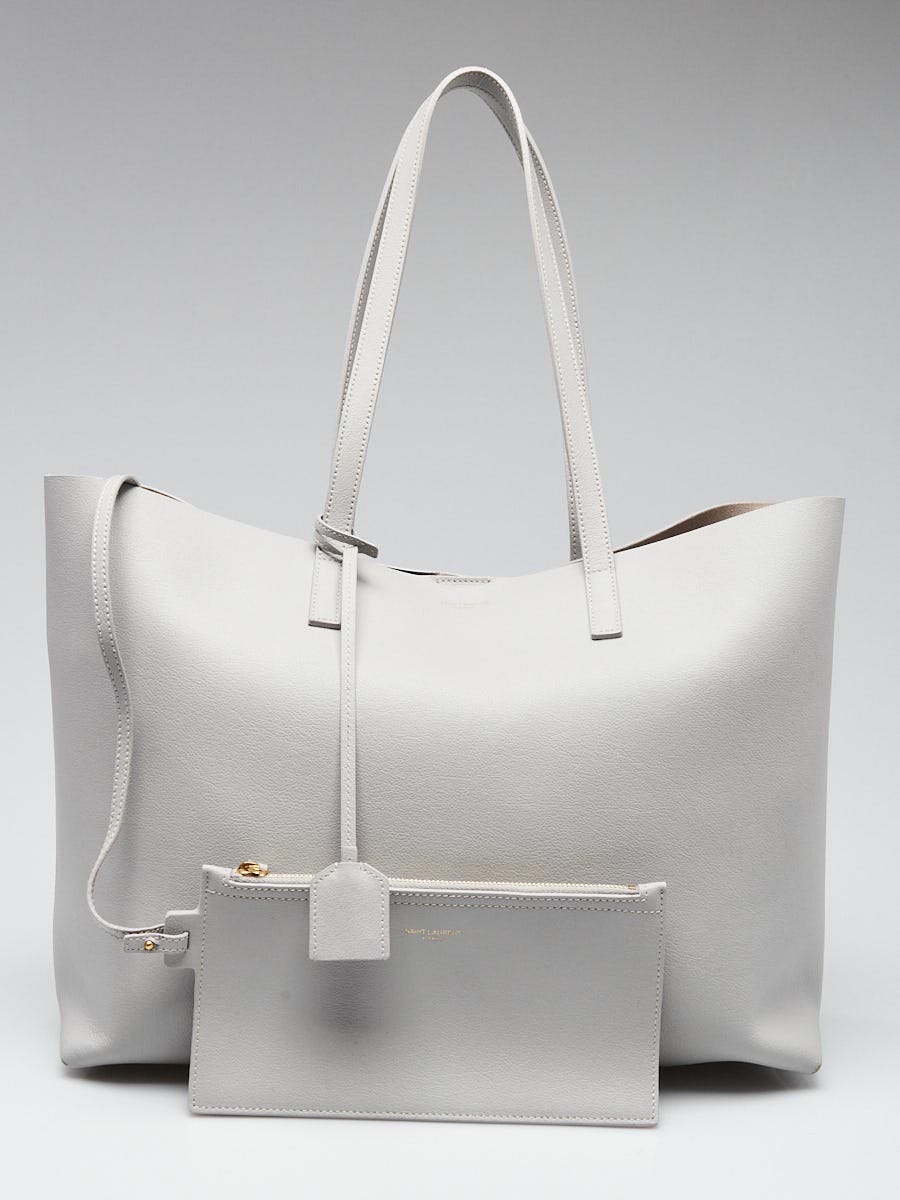 Grey leather hot sale shopper bag