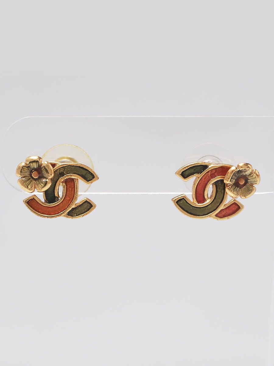 Chanel Camellia CC Stud Earrings