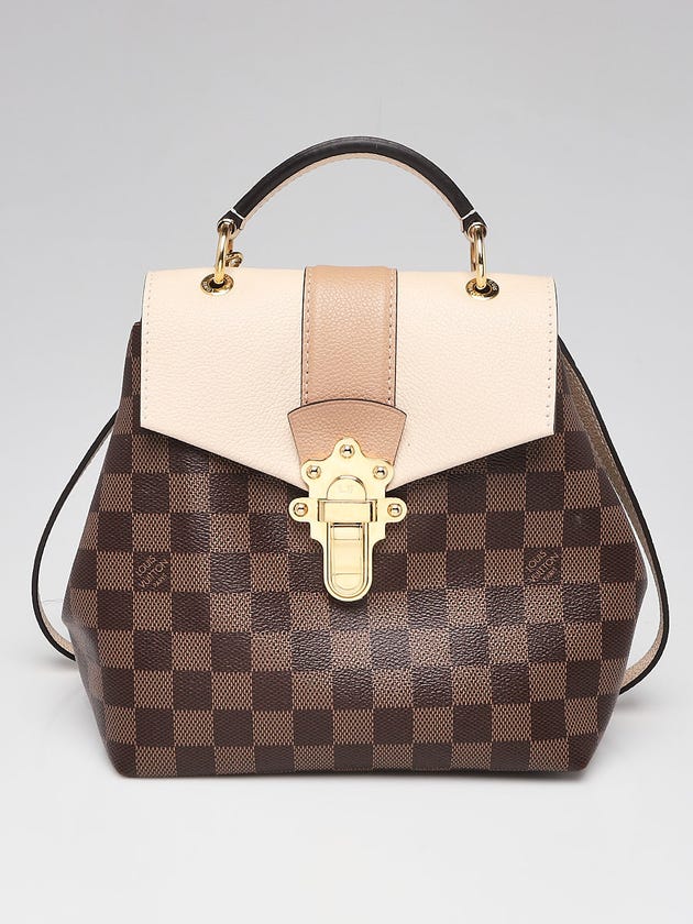 louis vuitton clapton backpack damier ebene Bag Creme Beige Exterior Side Out Of Shape Louis Vuitton Clapton Damier Ebene