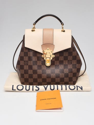 louis vuitton clapton backpack for sale Damier Ebene Modaselle Fair Condition Louis Vuitton Creme Damier Canvas