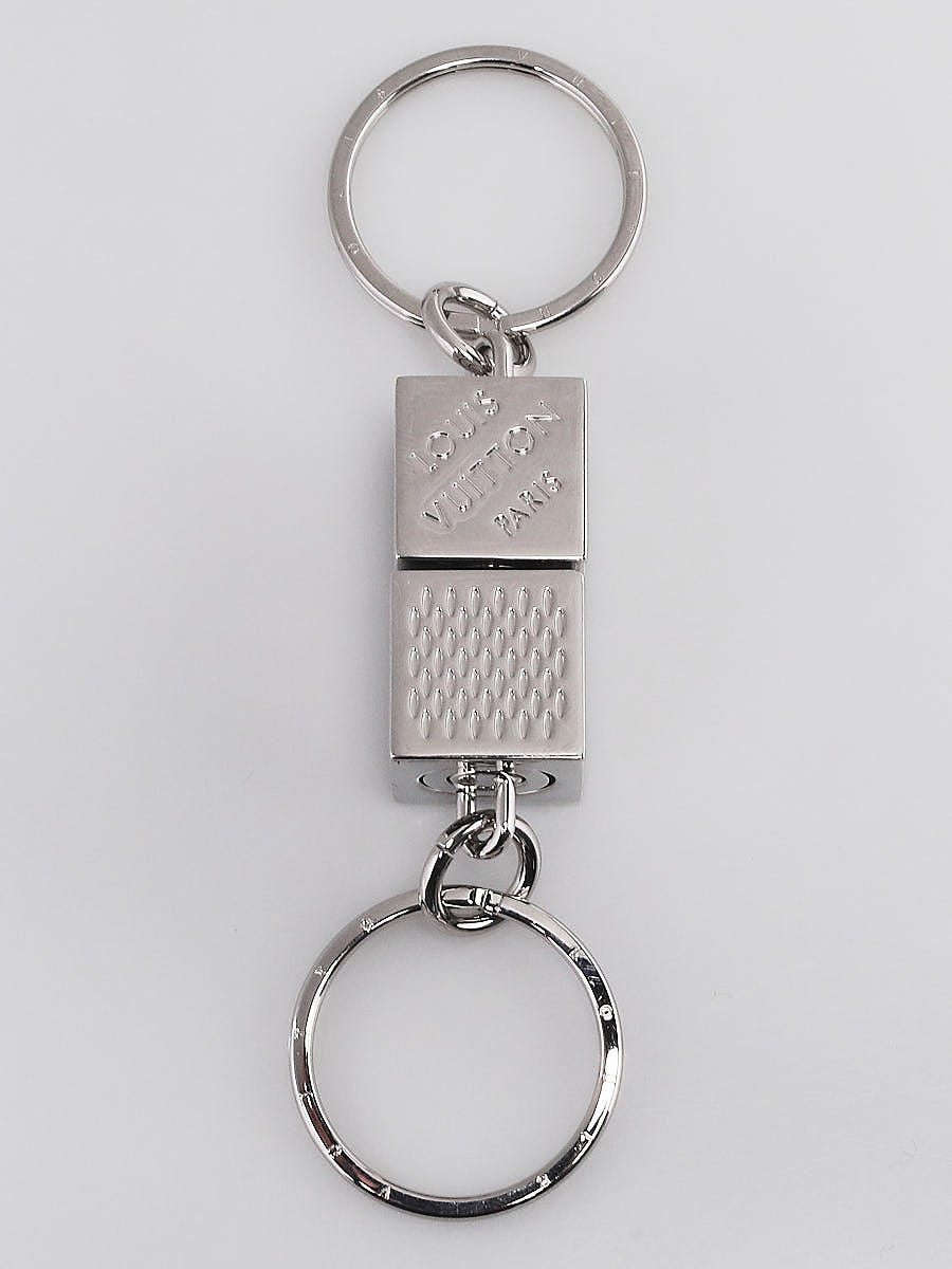 Louis Vuitton Silvertone Metal Valet Damier Cubes Key Holder and Bag Charm