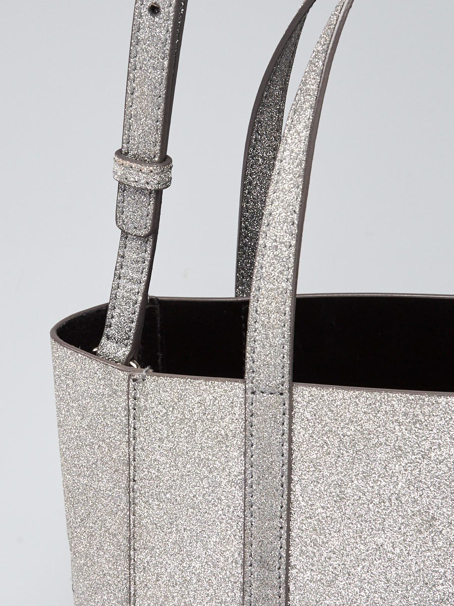 Balenciaga Silver Glittered Calfskin Leather XXS Tote Bag