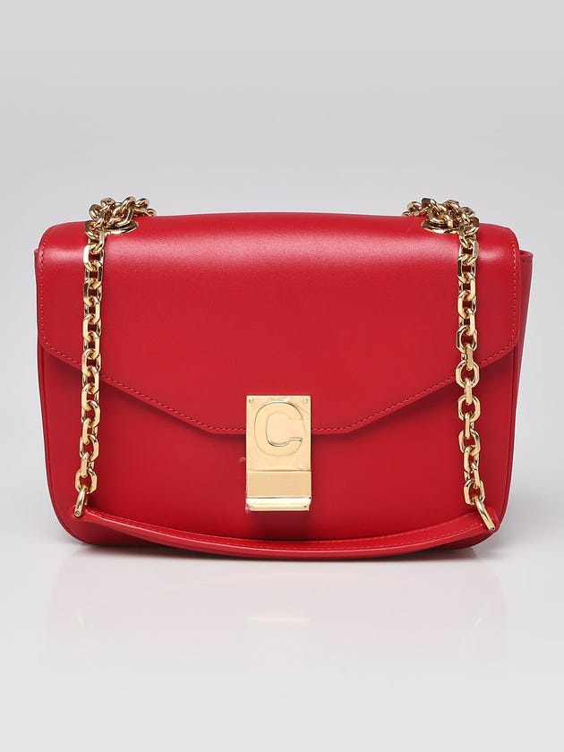 Celine Red Smooth Leather C Flap Bag