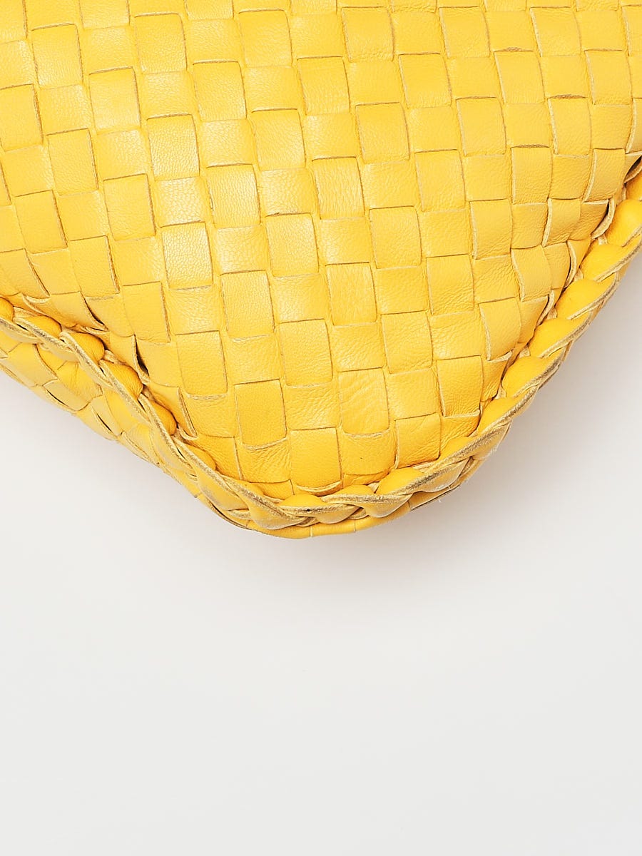 Bottega Veneta Yellow Intrecciato Woven Nappa Leather Medium