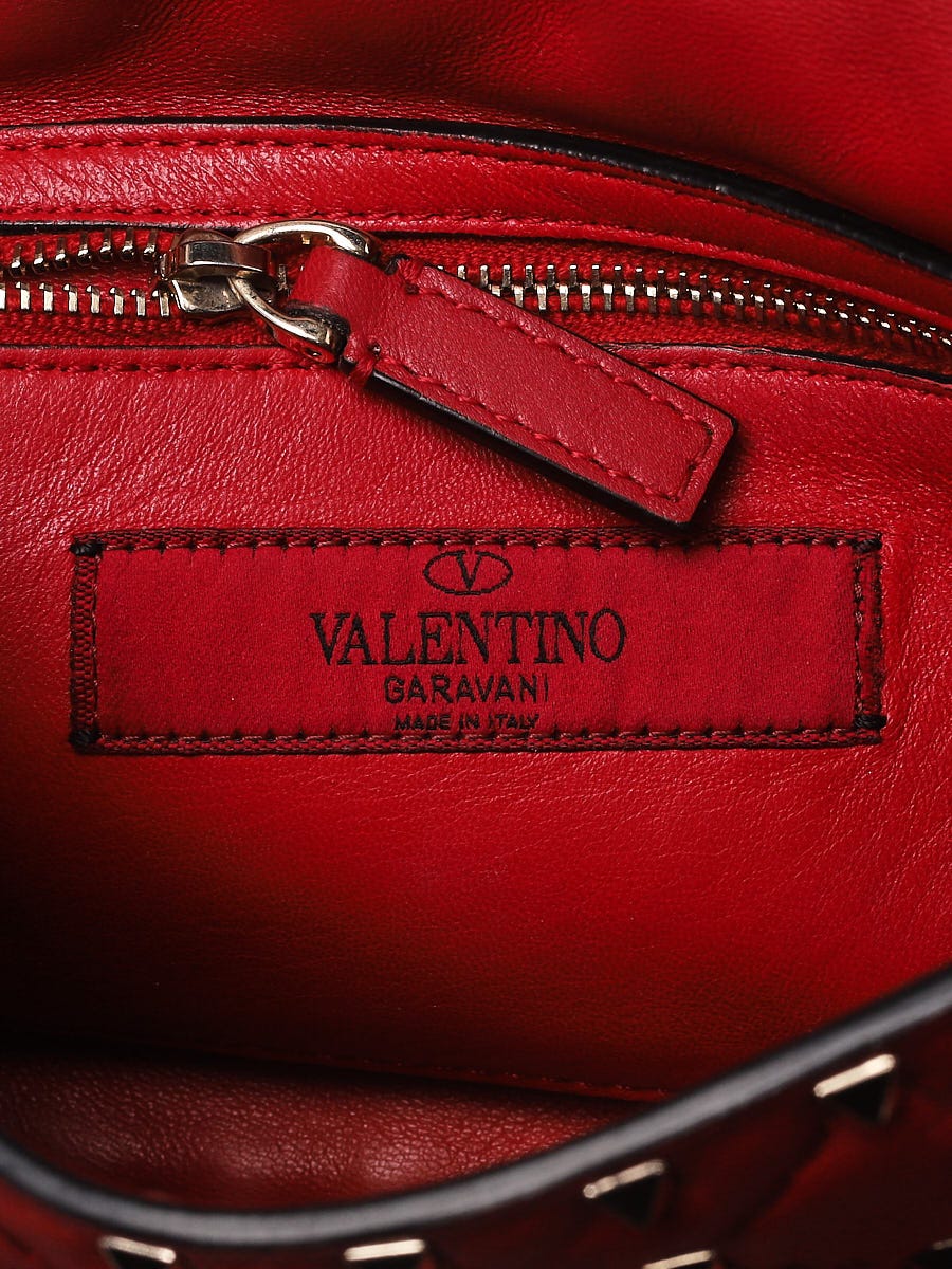 Rockstud spike leather mini bag Valentino Garavani Red in Leather - 32050938
