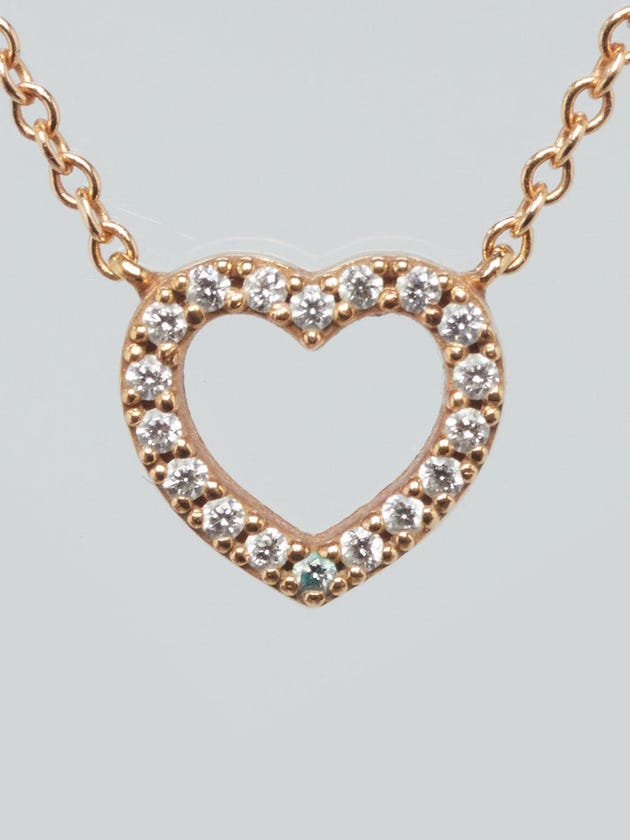 Tiffany
Co. 18k Rose Gold and Diamond Heart Necklace