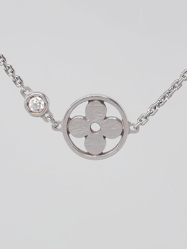 Louis Vuitton 18k White Gold and Diamond Idylle Blossom Pendant Necklace