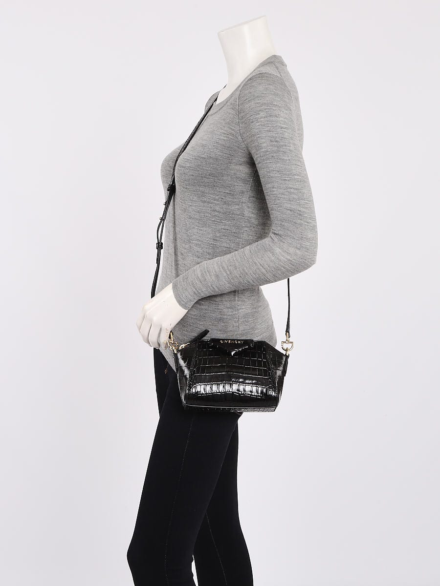 Givenchy Nano Antigona Leather Crossbody Bag in Black