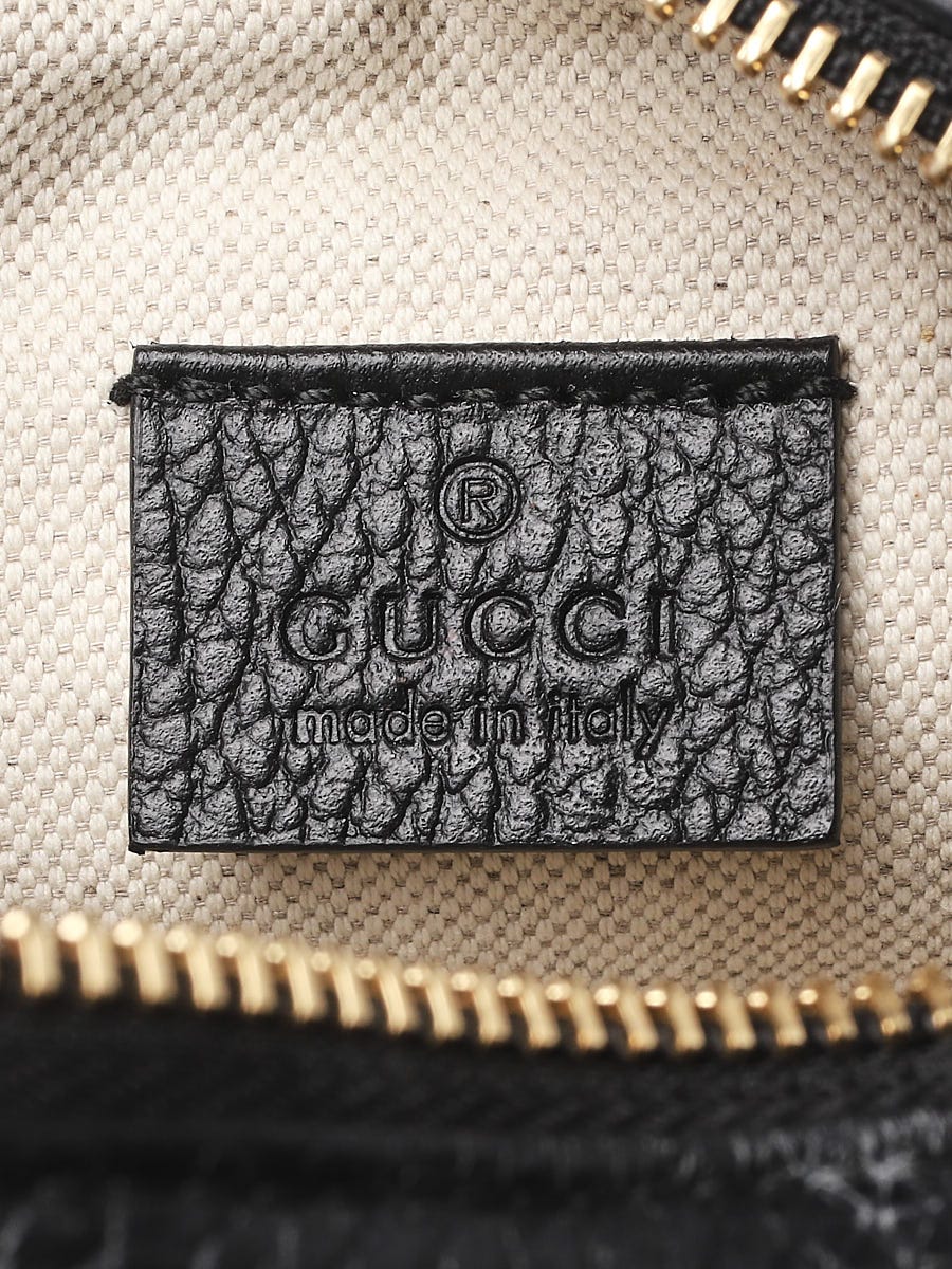 Gucci Black Leather King Snake Print Camera Crossbody Bag Gucci