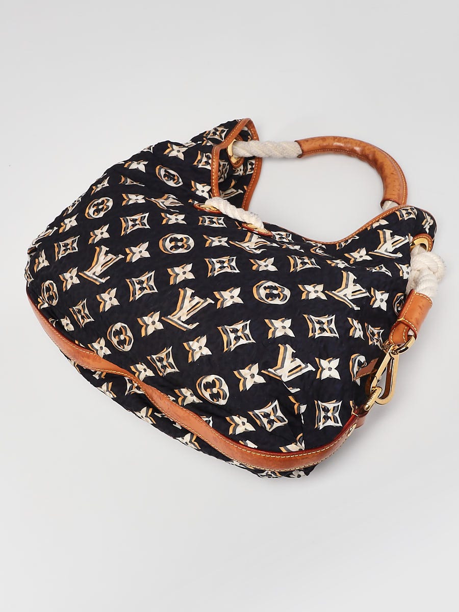 Louis Vuitton Bulles Handbag Monogram Nylon MM Blue 1118673
