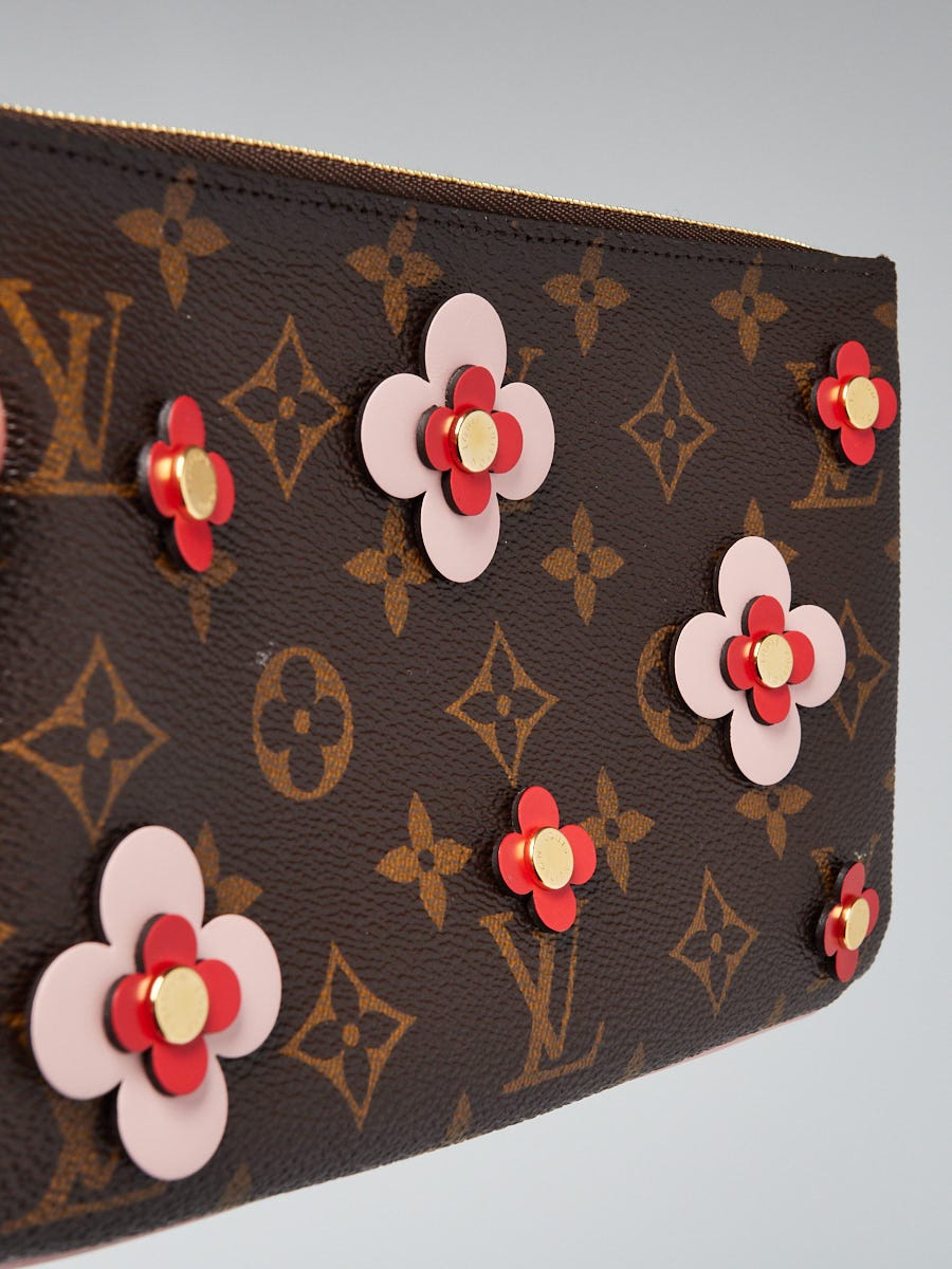 Louis Vuitton Pochette Double Zip Monogram Blooming Flowers Brown