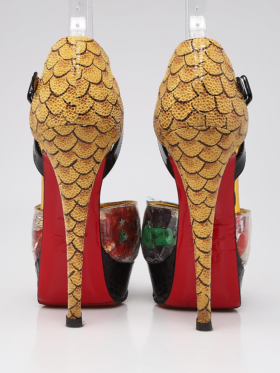 CHRISTIAN LOUBOUTIN Patent Trash So Kate 120 Pump Multicolor 39.5