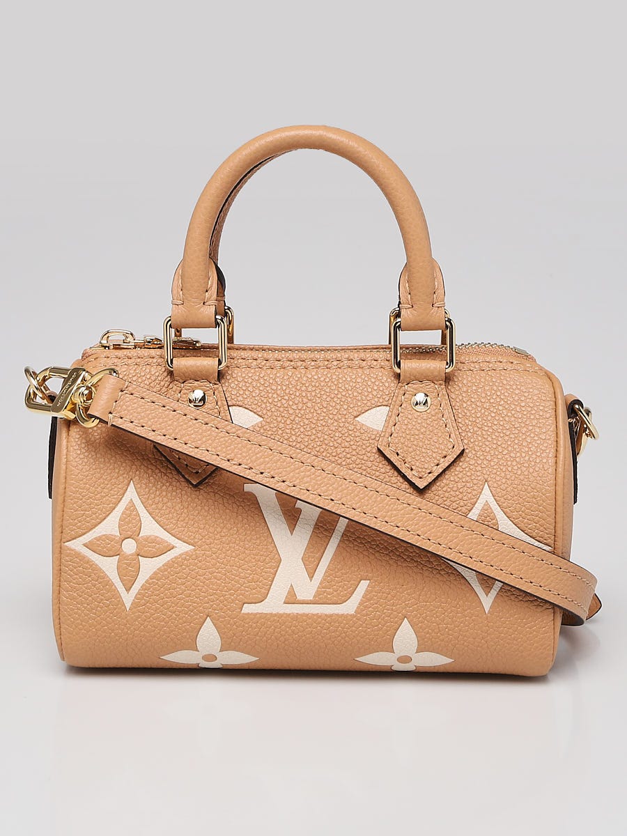 Louis Vuitton Bi-Color Beige/Arizona Monogram Empreinte Leather Nano Speedy  Bag - Yoogi's Closet