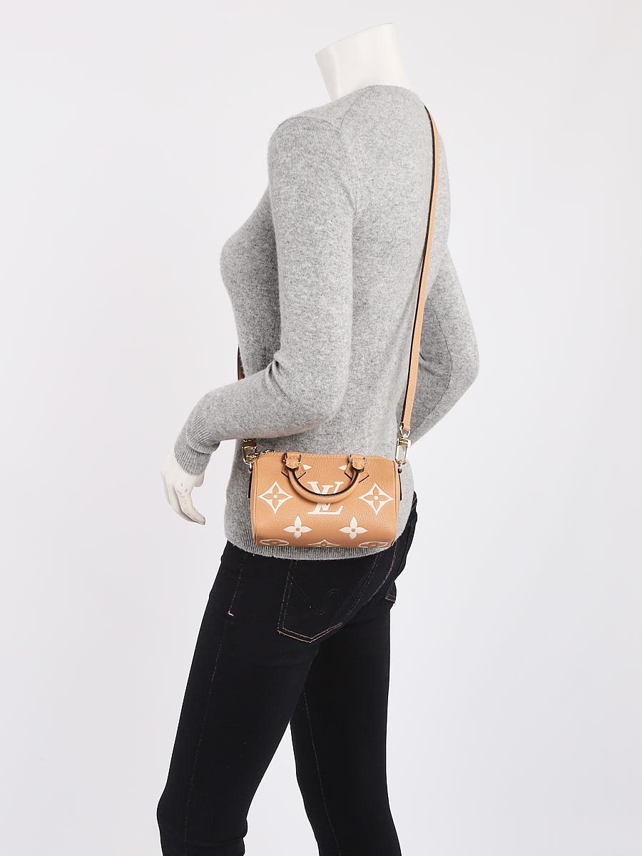 Nano speedy / mini hl leather handbag Louis Vuitton Beige in