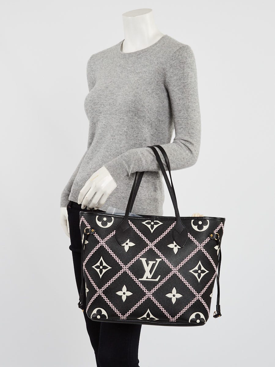 Louis Vuitton Black Monogram Empreinte Broderies Leather Neverfull MM NM  Bag - Yoogi's Closet