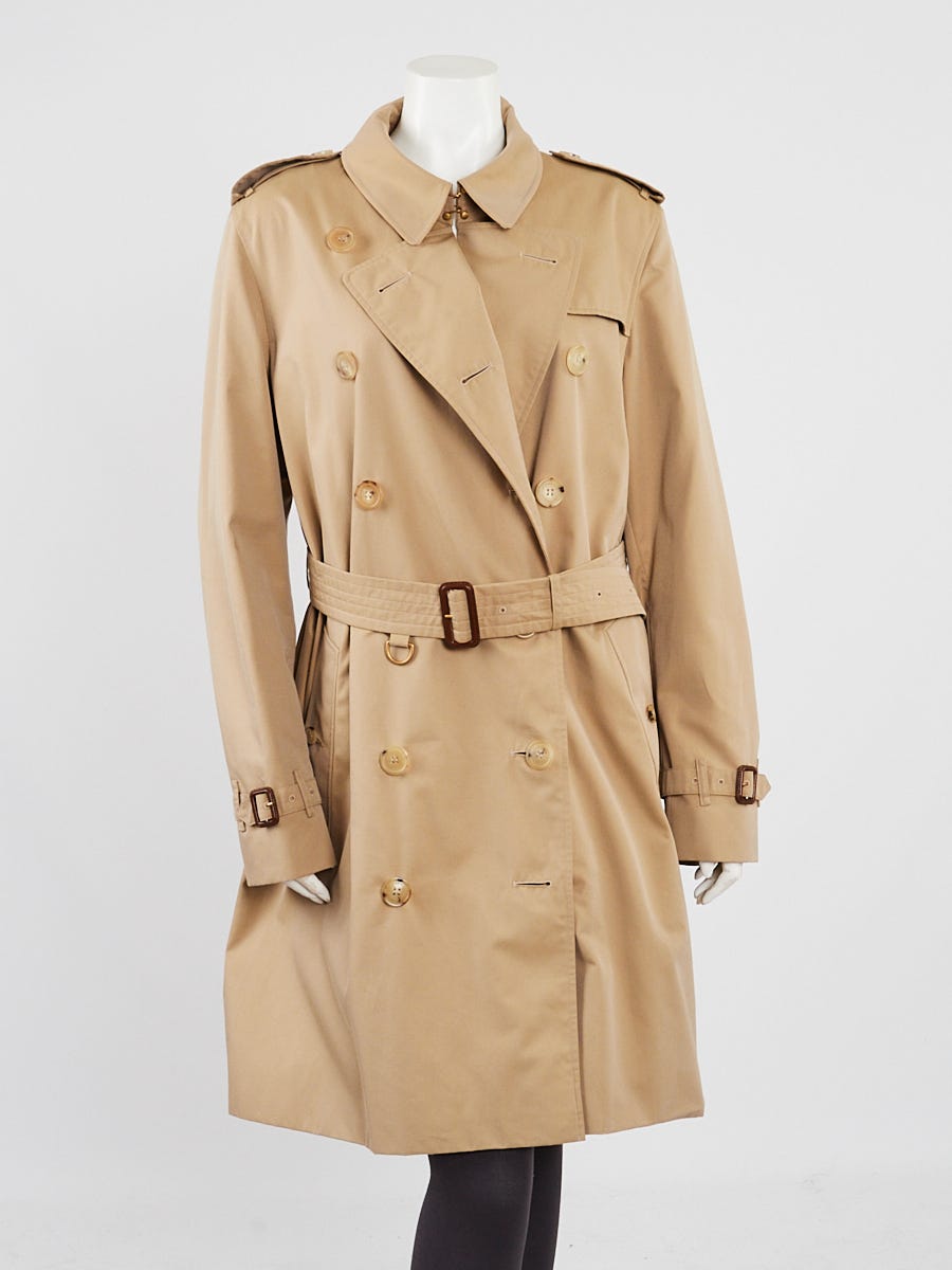 Burberry Beige Cotton Long Kensington Trench Coat Size 16/50 - Yoogi's  Closet
