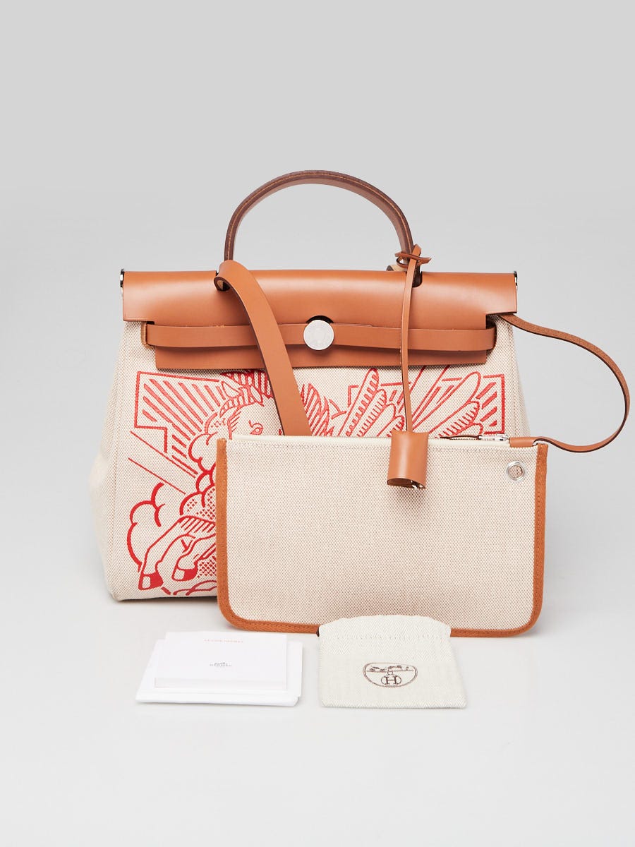 Hermes 31cm Vache Hunter Toile Pegase Pop Herbag Zip PM Bag