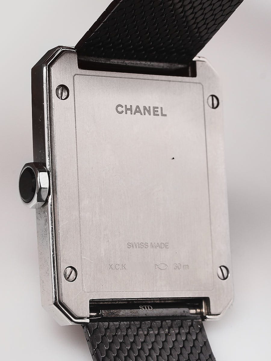 hver dag enke kontanter Chanel Black Tweed Metal and Diamonds Quartz Watch - Yoogi's Closet