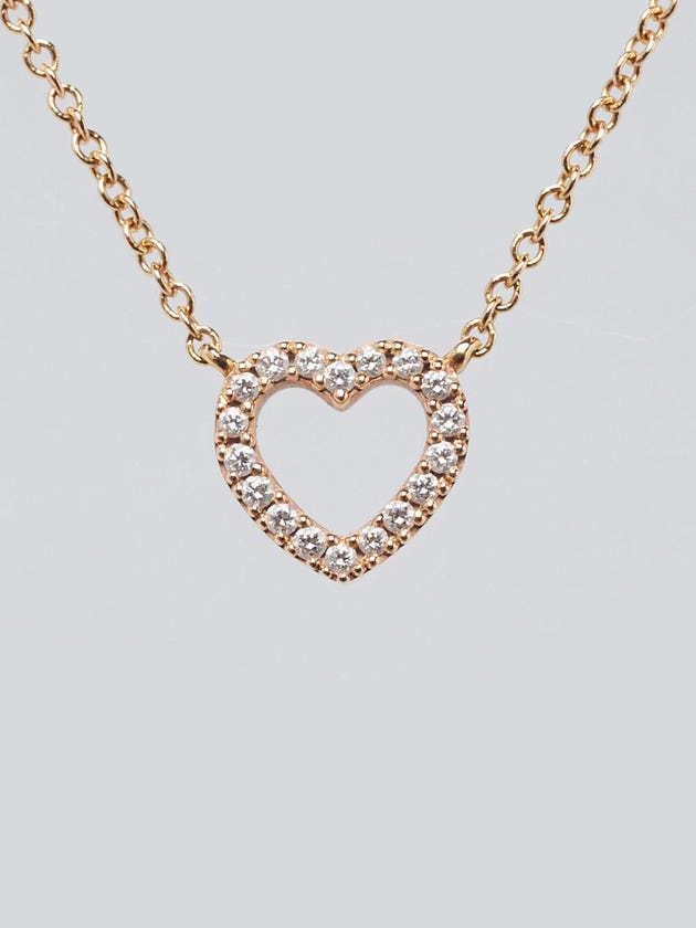 Tiffany & Co. 18k Rose Gold and Diamond Heart Necklace