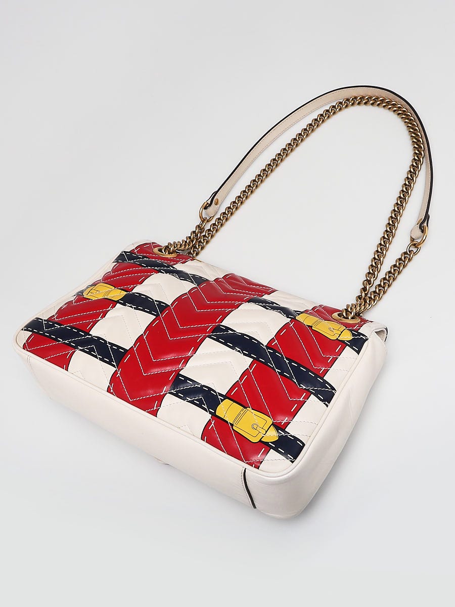 Gucci Horsebit 1955 Flap Shoulder Bag Striped Crochet Multicolor 1706601