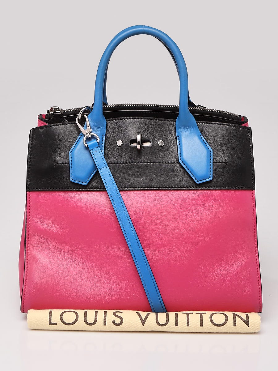 LOUIS VUITTON City Steamer PM Leather Shoulder Bag Red Black