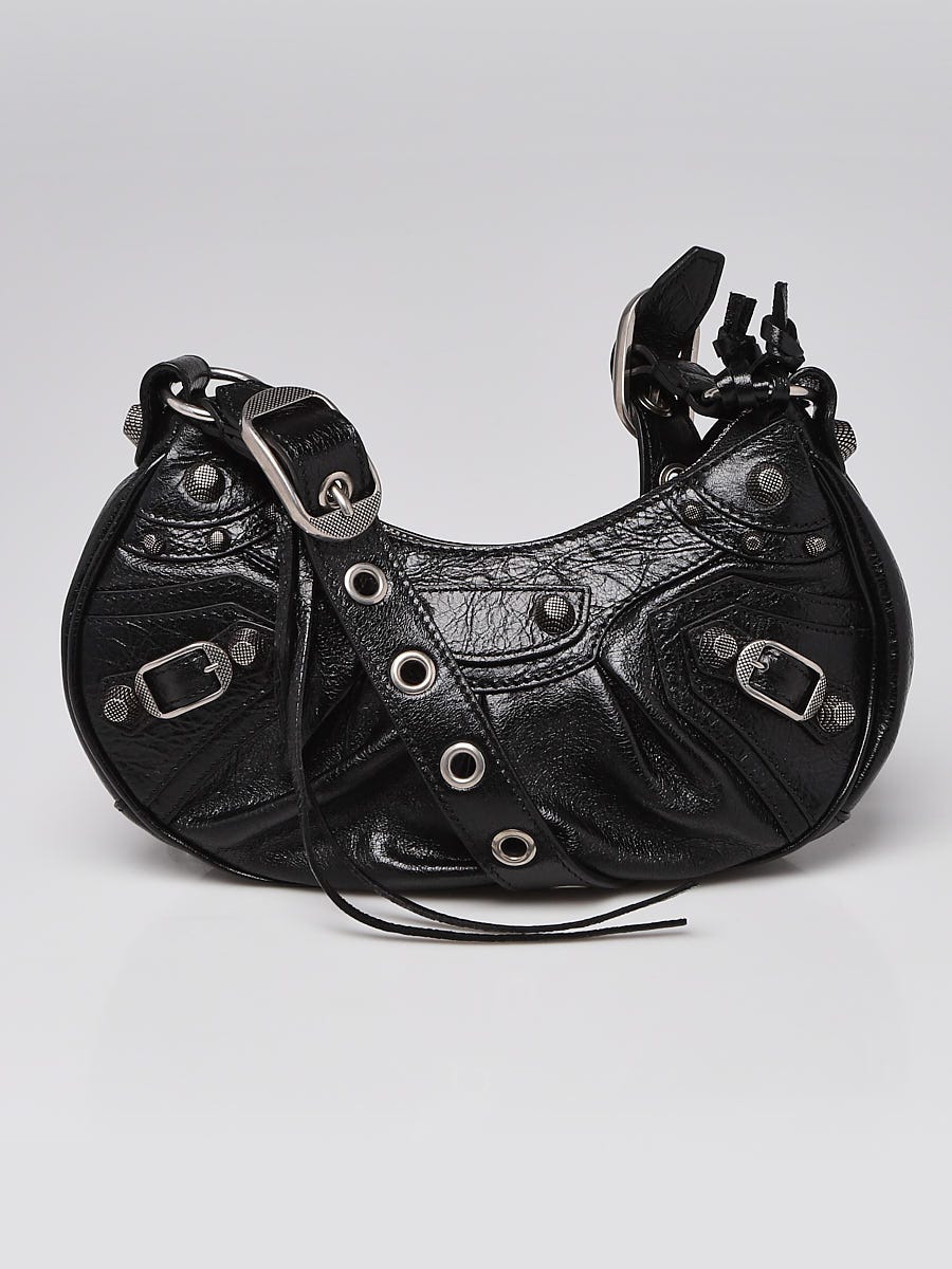 Balenciaga Black Lambskin Leather Le Cagole XS Crossbody Bag