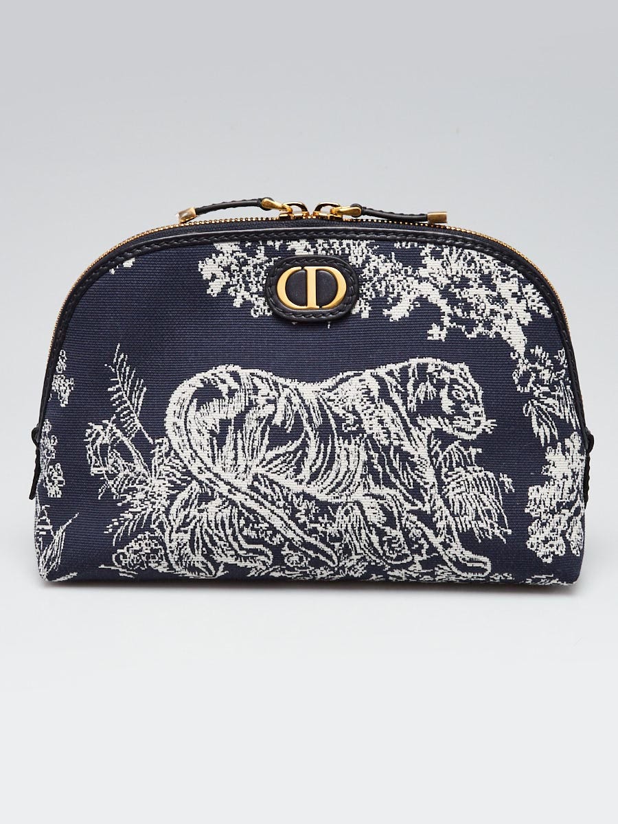 Christian Dior Blue Toile de Jouy Reverse Jacquard Canvas 30 Montaigne  Cosmetic Pouch | Yoogi's Closet