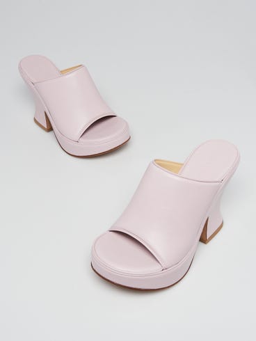 Bottega Veneta Light Purple Leather Platform Macaroon Sandals Size 5.5/36