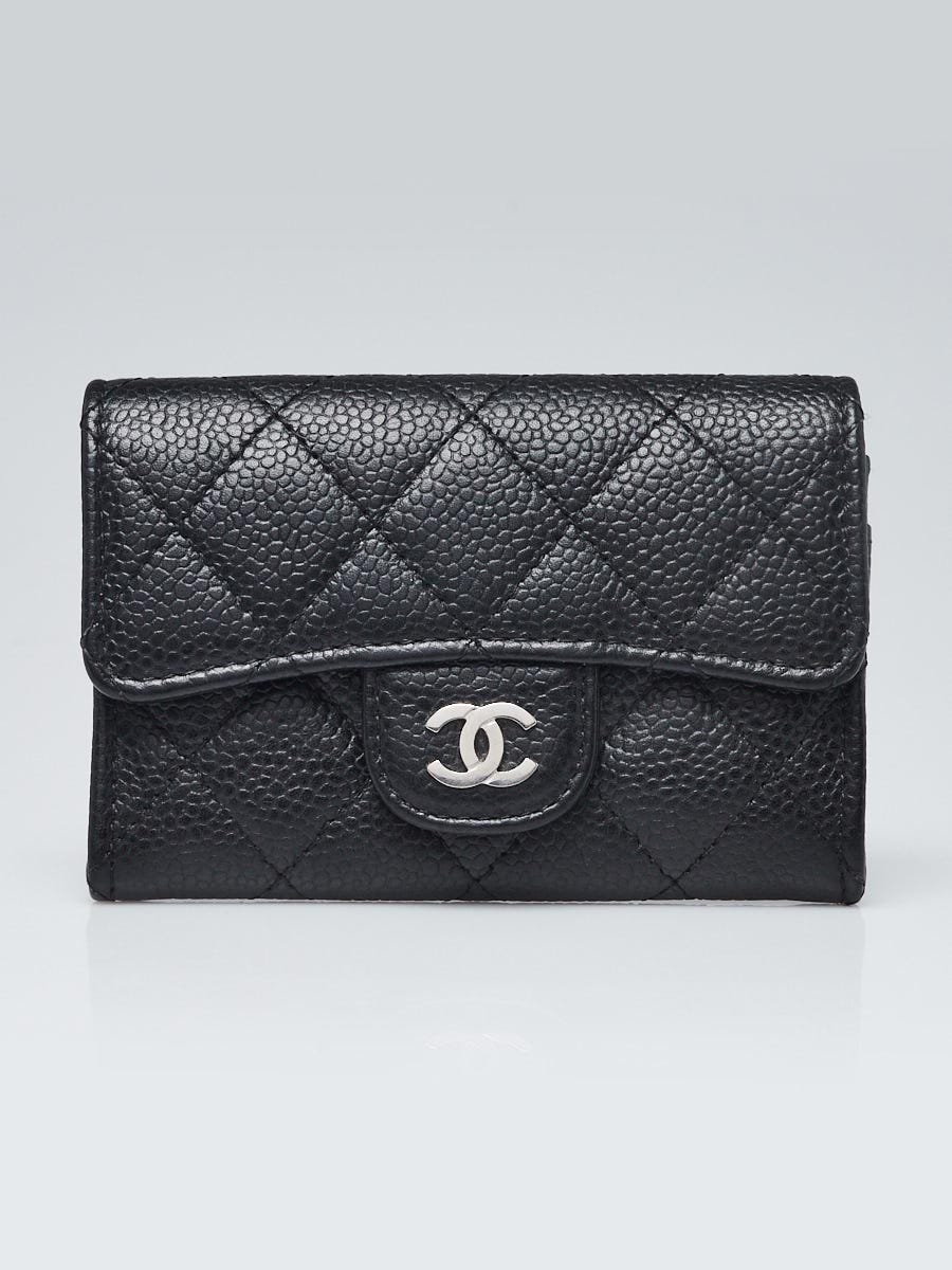 Chanel Black Quilted Caviar Leather Flap Card Holder
