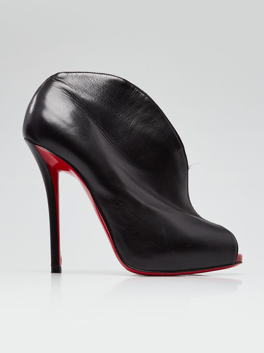 Christian Louboutin Black Leather Chester Fille 120 Peep Toe