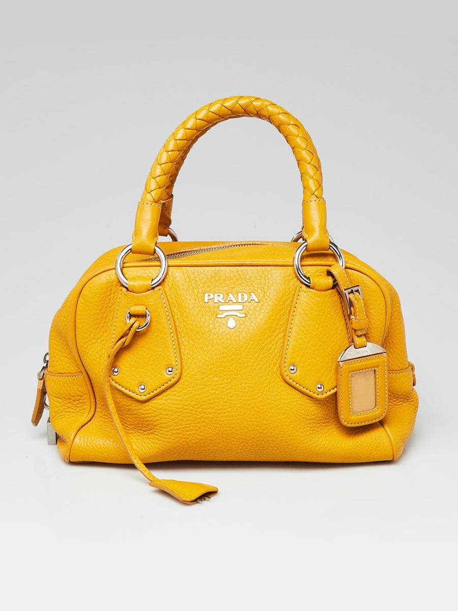 Sunny Yellow Prada Double Saffiano Leather Mini Bag