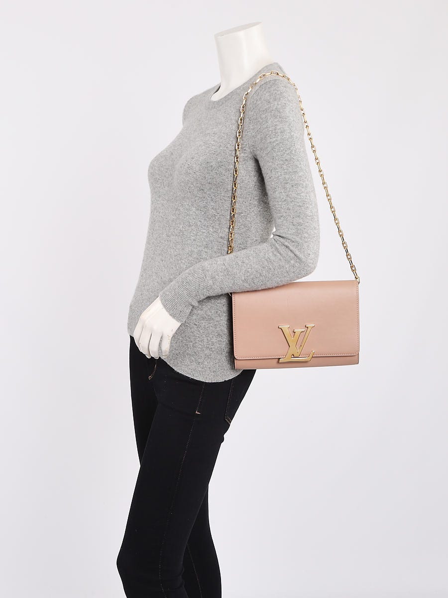 Louis Vuitton Beige Patent Leather Chain Louise MM Bag