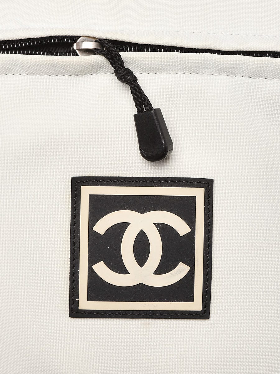 Chanel White Nylon CC Sports Line Messenger Bag - Yoogi's Closet