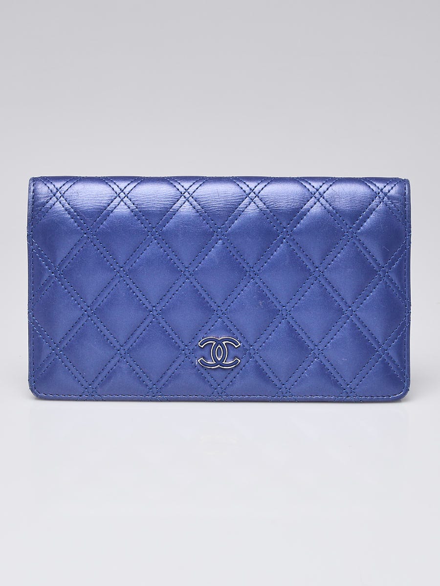 Chanel Purple Quilted Lambskin Leather L Yen Wallet