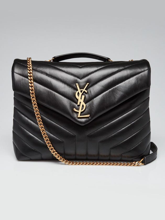 Yves Saint Laurent Black Quilted Leather Medium LouLou Bag