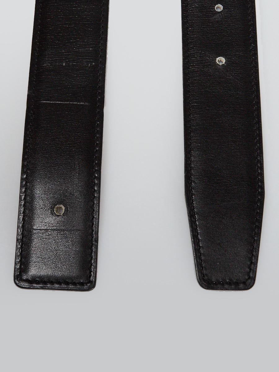 Hermes 32mm Black Box/Gold Epsom Belt Size 70