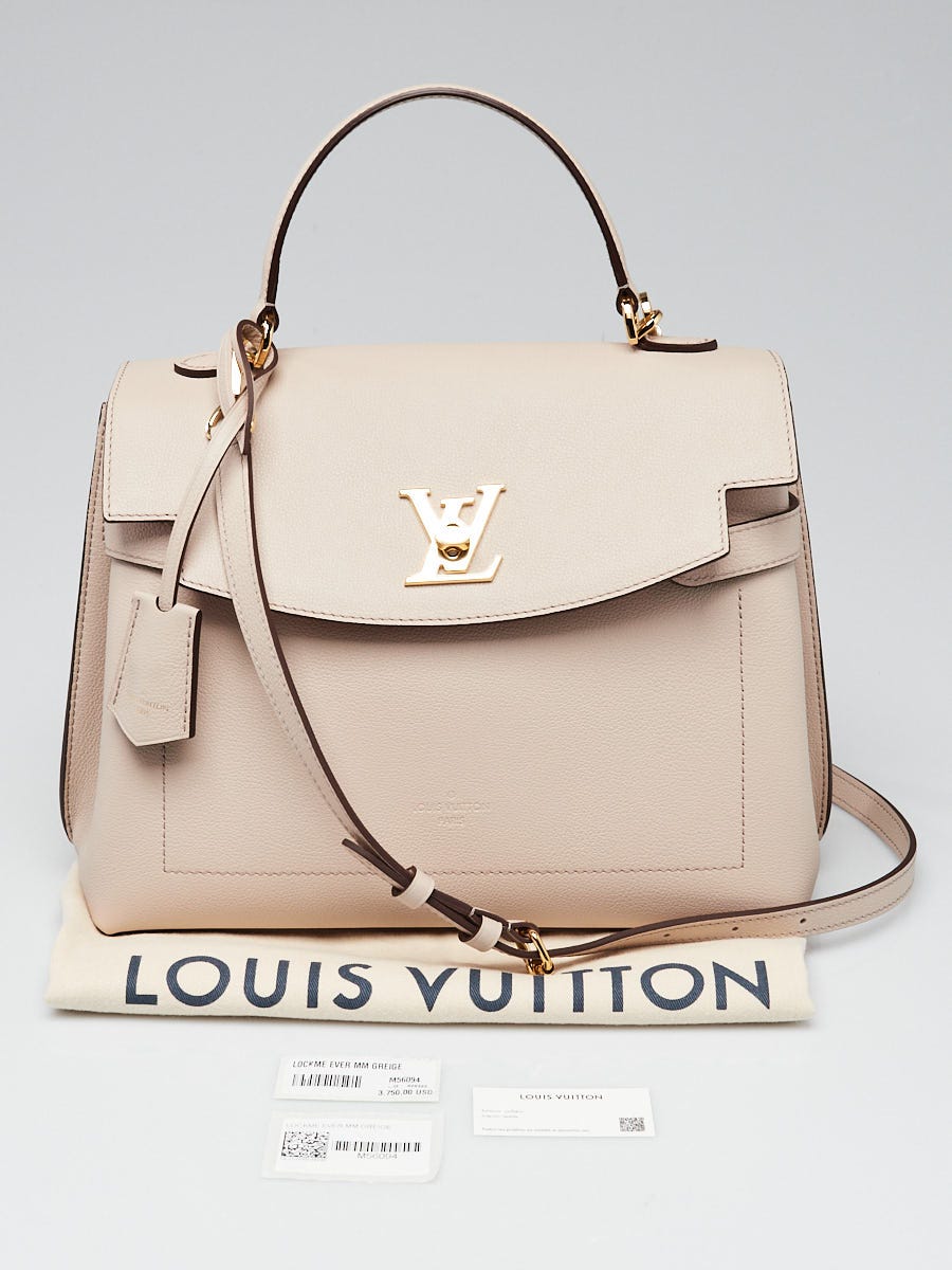 Louis Vuitton Greige Leather Lockme Ever MM Bag - Yoogi's Closet