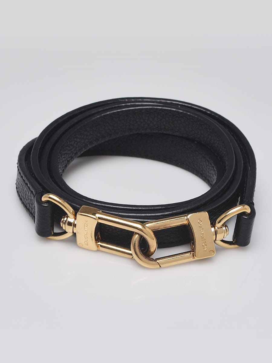 Louis Vuitton 15mm Black Pebbled Leather Shoulder Strap | Yoogi's