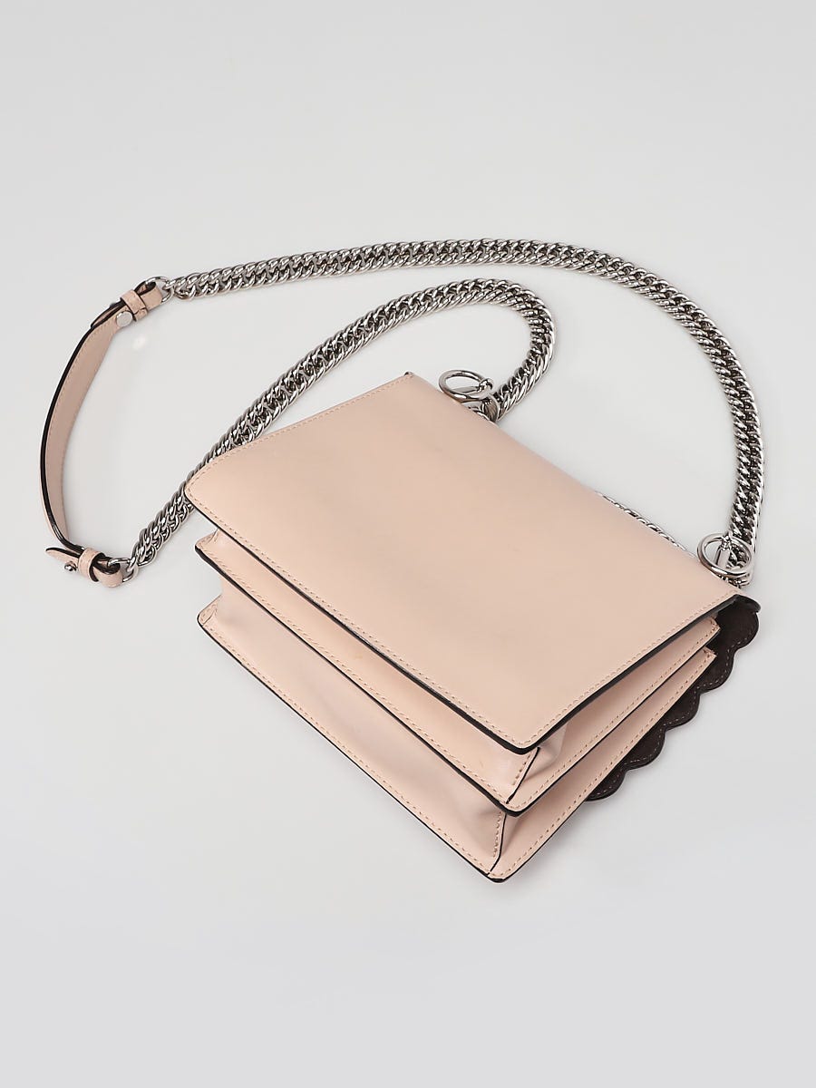Fendi Pink Leather Studded Bow Small I Kan Chain Shoulder