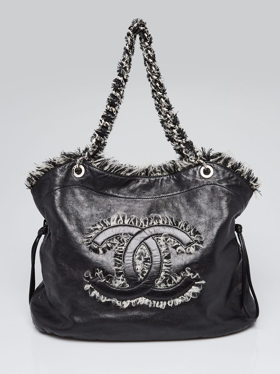 Chanel Black Lambskin Chain Me Tote Bag Chanel