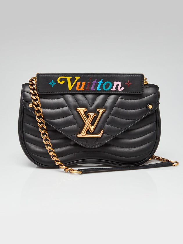 Louis Vuitton Black Quilted Leather New Wave Chain MM Bag