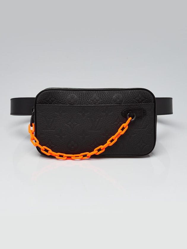 Louis Vuitton Black Taurillon Monogram Leather Solar Ray Soft Pochette Volga Belt Bag